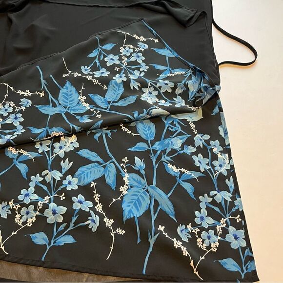 Beautiful Vintage Impressions Maxi Dress with gauze overlay Size M Black/Blue - Picture 7 of 10